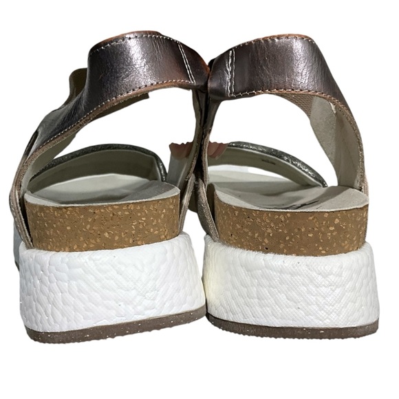 OTBT Libra Silver Wedge Sandals Size 10M Platform Leather Lug Sole Boho NWOT - Picture 8 of 10